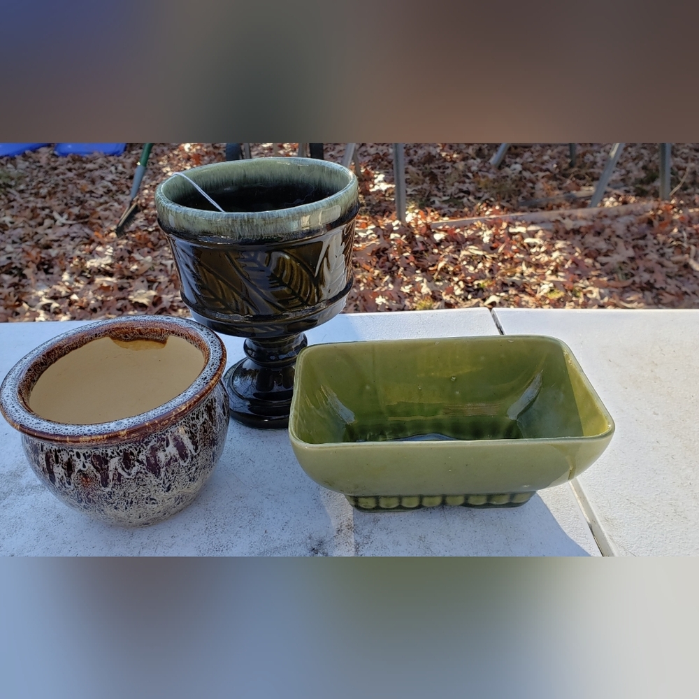 Set of Three Ceramic Planters